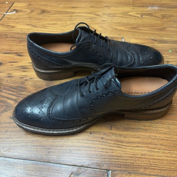 Ecco Black Leather Oxford Shoes‎ with Classic Design 46 EU 12 Mens - Picture 1 of 6